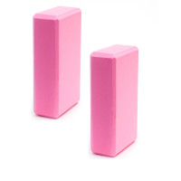 Набор йога блоков полумягких 2 штуки 22,3х15х7,6см Sportex из вспененного ЭВА (E40573) BE300-3 розовый