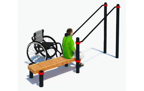 Брусья наклонные со скамьей для инвалидов-колясочников W-8.06 Hercules 5208 600_380