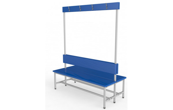 Скамейка для раздевалки с вешалкой, двухсторонняя, мягкая, 250см Glav 10.6000-2500 600_380