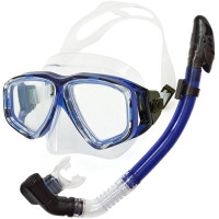 Набор для плавания юниорский Sportex маска+трубка (Силикон) E39237 синий