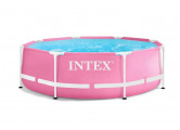 Каркасный бассейн 244х76см Intex Metal Frame Pink 28290 розовый