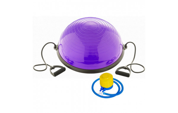Полусфера Bosu гимнастическая 58см (фиолетовый) с эспандером и насосом (B31660) BOSU055-19 600_380