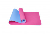 Коврик для йоги 183х61х0,6см Sportex ТПЕ E42688-4 розово\голубой