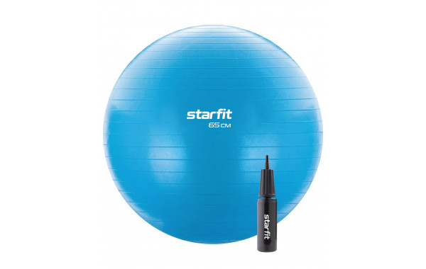 Фитбол d65см с ручным насосом Star Fit  GB-109 синий 600_380
