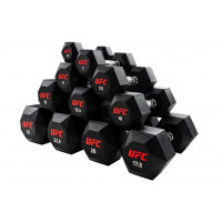 Комплект обрезиненных октагональных гантелей 10 пар от 2,5 до 25кг UFC Octagon Dumbbell UHA-75538-84