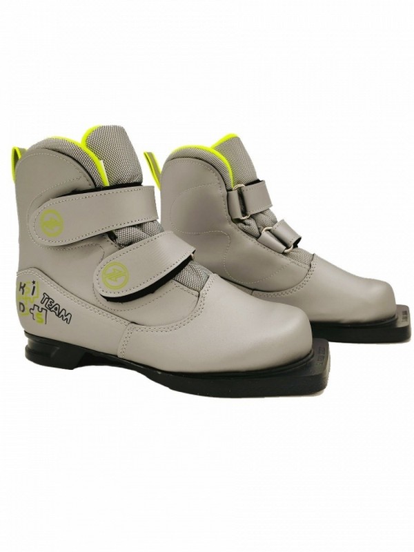 Ботинки лыжные 75 мм Comfort Kids (на липучке) серебро 600_800