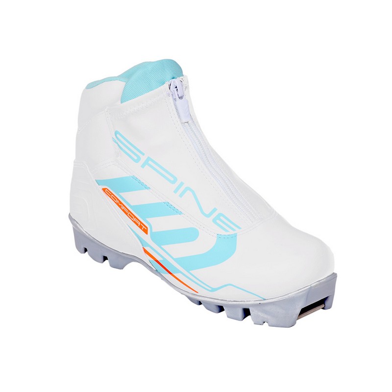 Лыжные ботинки NNN Spine Comfort 83/4 белый/бирюзовый 800_800