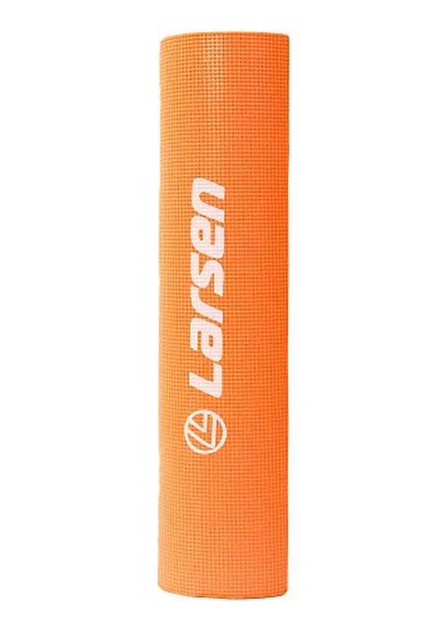 Коврик для фитнеса и йоги Larsen PVC оранжевый р173х61х0,4см 500_700