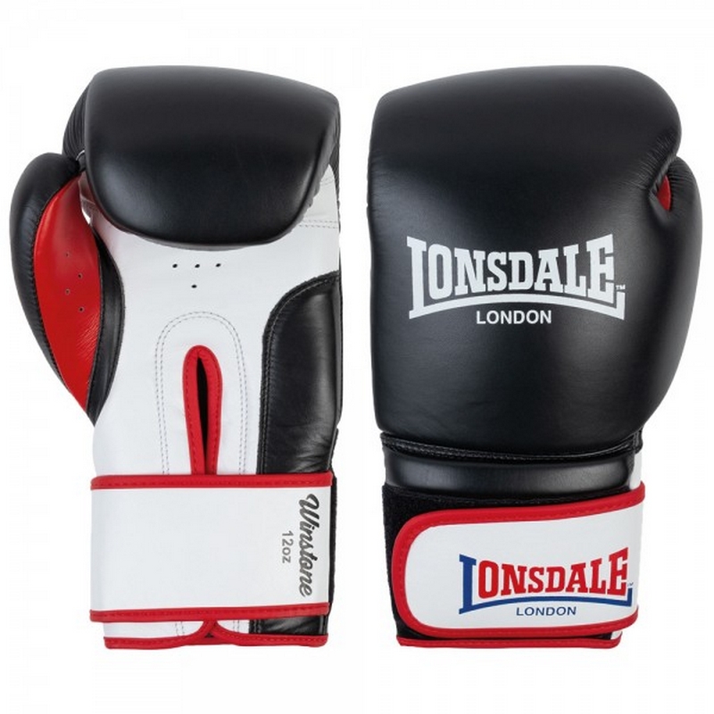 Перчатки тренировочные 14oz Lonsdale Winestone 160001 14 BK/WHT/RD черный\белый\красный 800_800