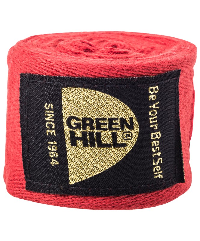 Бинт боксерский Green Hill BC-6235c, 3,5м, красный 665_800