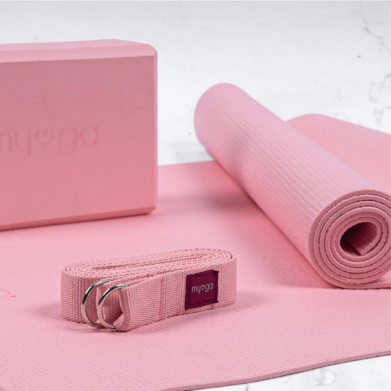 Набор для йоги Myga Yoga Starter Set RY1503 нежно-розовый 800_800