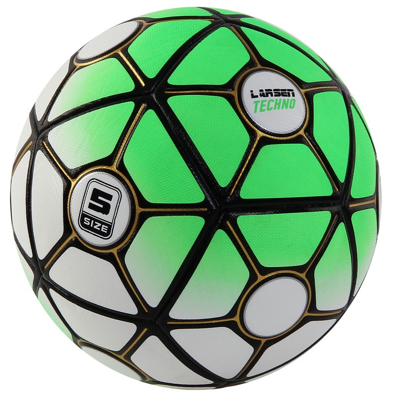 Мяч футбольный Larsen Techno Green р.5 800_800