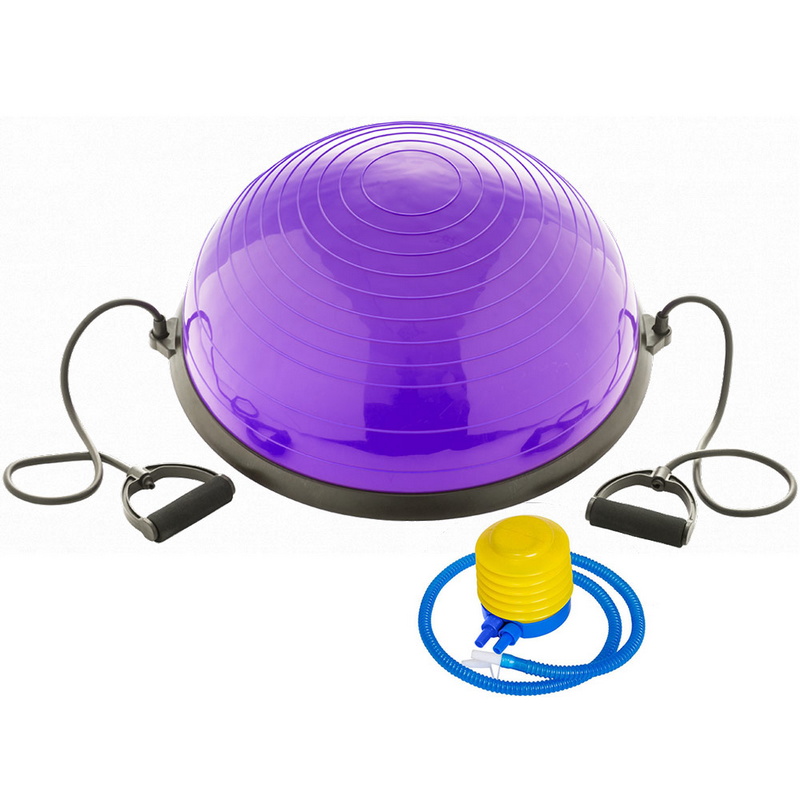 Полусфера Bosu гимнастическая 58см (фиолетовый) с эспандером и насосом (B31660) BOSU055-19 800_800