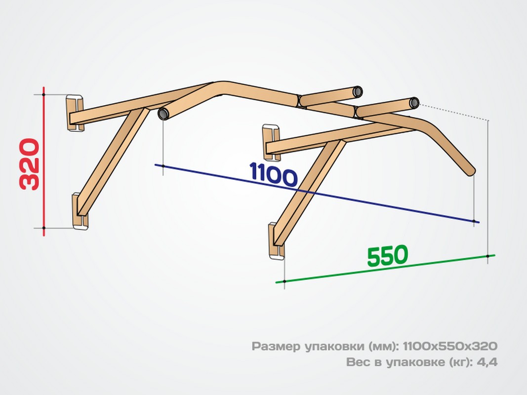 Турник настенный Spektr Sport Фронт, белый 1067_800