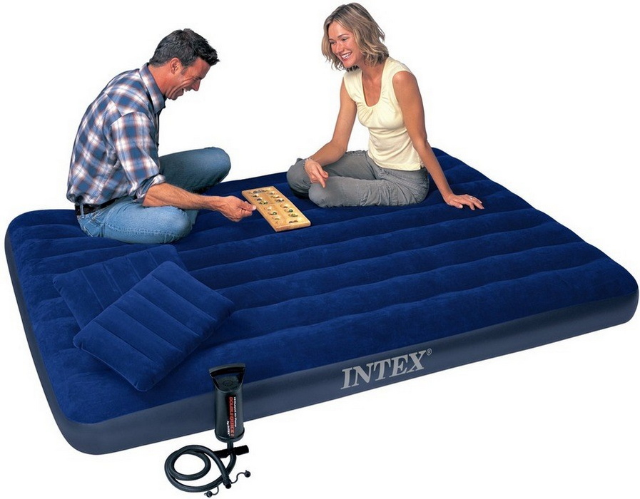 Надувной матрас Intex Classic Downy Bed, 152х203х22см с подушками и насосом 68765 897_700