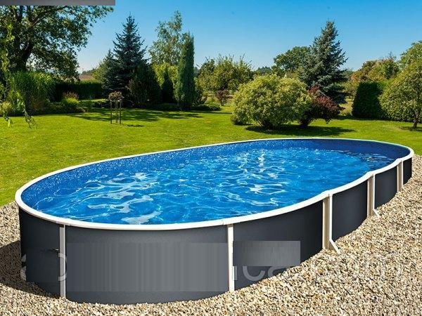 Морозоустойчивый бассейн Azuro Graphite овальный 5.5x3.7x1.2 м Premium 600_450