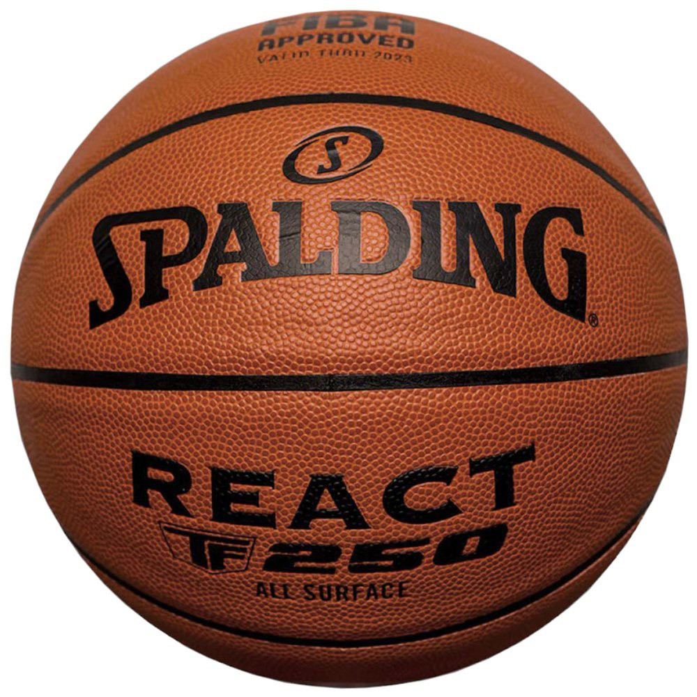 Мяч баскетбольный Spalding TF-250 React 76968z, р.6, FIBA Approved, композит. кожа (ПУ), коричн-черн. 1000_1000