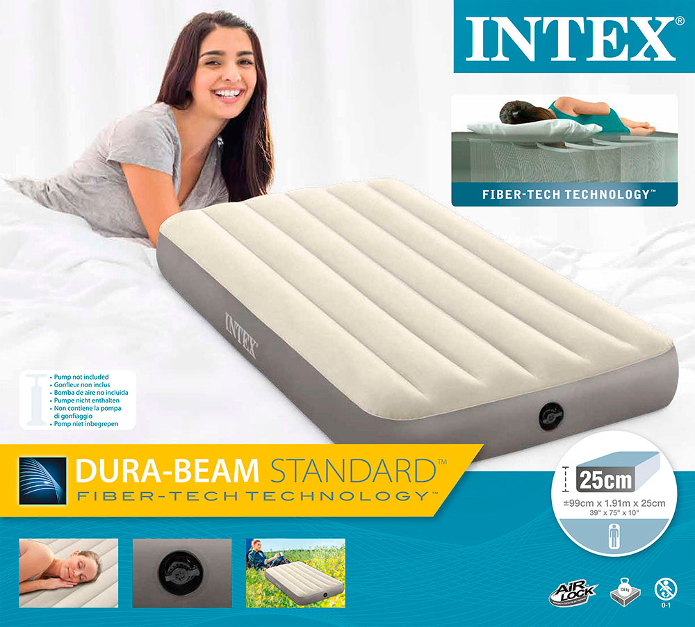Надувной матрас (кровать) Intex 99х191х25 см, Deluxe Single-High, 64701 1000_902