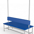 Скамейка для раздевалки с вешалкой, двухсторонняя, мягкая, 250см Glav 10.6000-2500 120_120